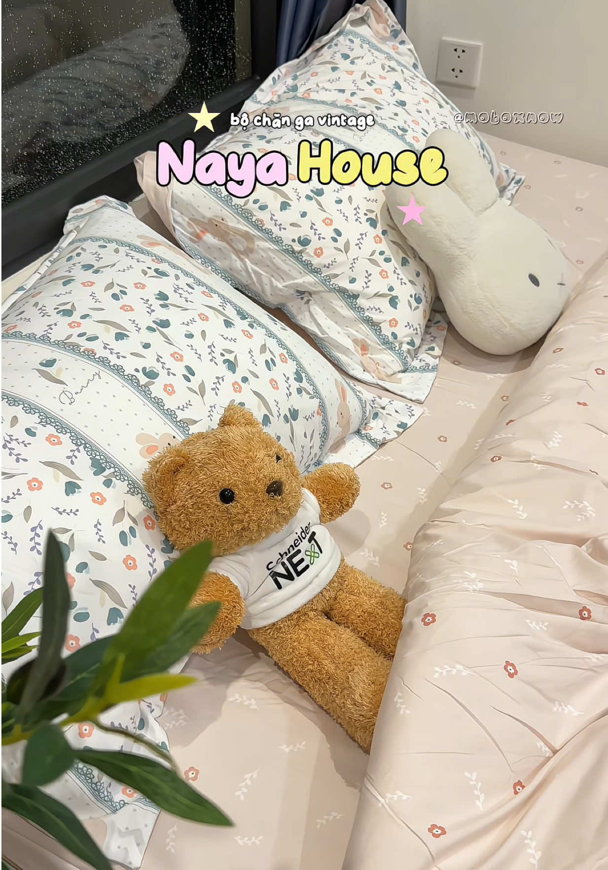 Cái vibe xinh xỉu 🧺🧸🍂#bochangagoi #nayahouse #bedding #boga5mon #xuhuong 