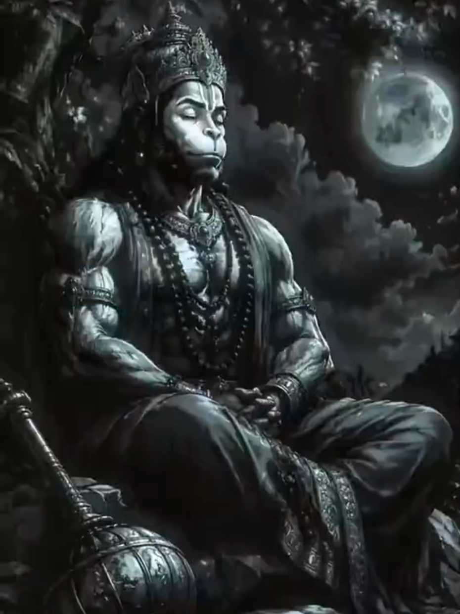 JAI SHREE RAM🤍✨🐒🔥👑🌍🌘#repost #hanuman #purattasi #tiktok #fypp 