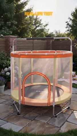 Real-life test: This trampoline is *chef's kiss* 🏃♀️✨ Padded enclosure, adjustable bar, and it GROWS with them! 🌱 #weeklydeals #payday #TrampolineGoals #BackyardFun #KidsPlay #TikTokMadeMeBuyIt