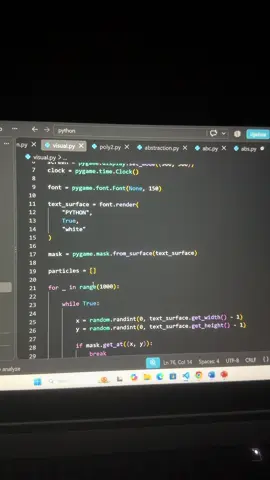Python into particles #learnwithtiktok #programming #python #tiktok #foryou 
