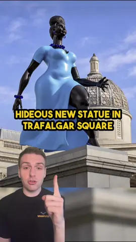 Lady in Blue. New statue in Trafalgar Square in London now sits alongside Nelson’s column. #HistoryTime #historyfacts #london #trafalgarsquare 