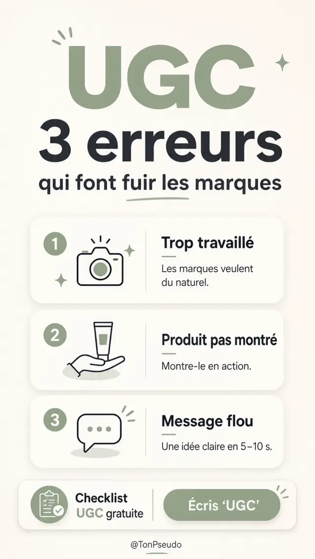 🚨Les 3 erreurs qui font fuire les marques ‼️