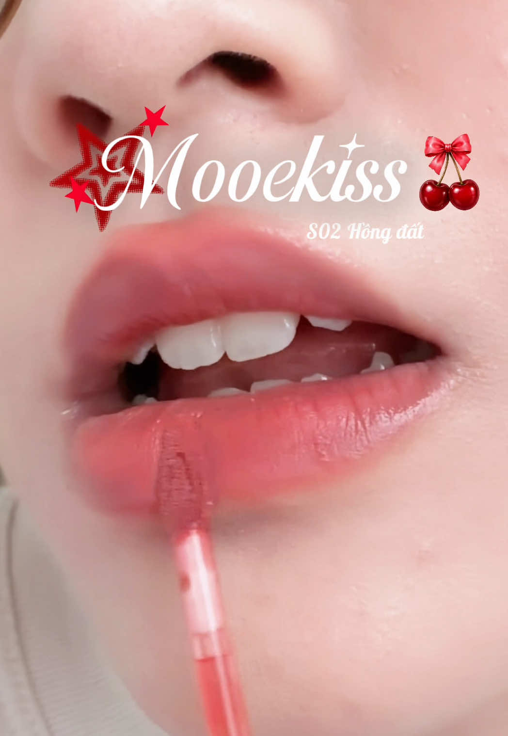 S02 hồng đỏ đất . Son tint bóng Mooekiss #mooekiss #sontint 