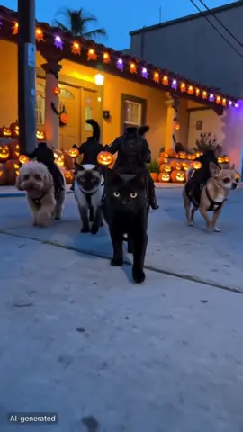Cuando el gato comienza a caminar, también empieza la historia de Halloween 🎃 ¿Cómo terminaría esta aventura?#Halloween #DecoracionParaGatos #AccesoriosParaMascotas #VivaLaQuincena #DiaDeMuertosConTikTokShop