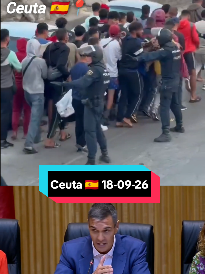 🚨🇪🇸 ANOTHER MIGRANT CRISIS ERUPTS IN SPAIN: Riot police have been deployed in Ceuta as large crowds gather around border and checkpoint areas. Thousands of migrants remain in the Spanish enclave, putting renewed pressure on authorities. #trendingnews #ceuta🇪🇸 #spain #trendingnow #usatiktok🇺🇸 