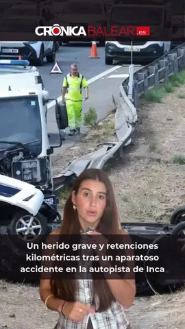 El choque entre un camión y un turismo ha obligado a cortar uno de los carriles de la Ma-13 y ha generado más de cinco kilómetros de retenciones en sentido Inca 🔗https://go.cronicabalear.es/4AA0kv0 🎙️: @carmenperezespejo99