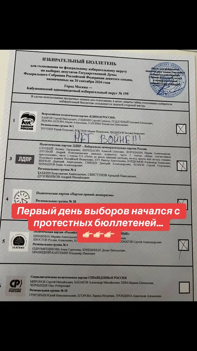 Россияне на выборах депутатов Госдумы массово портят бюллетени, высказывают антивоенную позицию и демонстративно голосуют за любую партию, кроме Единой России. #новости #россия #выборы #единаяроссия #lnno22 