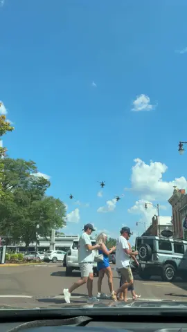 Ole Miss vs Lsu kicking off right. It’s officially a warzone.  #olemiss #lsu #collegegameday #flyover #choppers