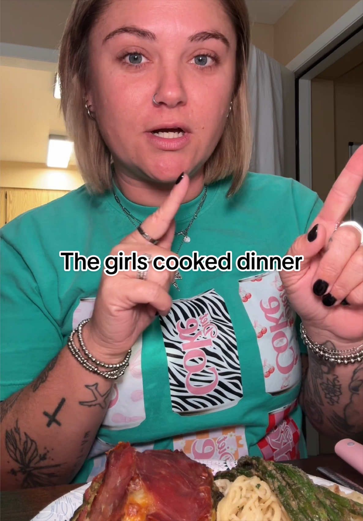 This was actually really good considering…They had to improvise for the sides bc the potatoes went bad from the previous week, so I let them decide what sides they wanted to make. They also used what shredded cheese we had on hand because Walmart delivery didn’t give us the correct cheese butttt they did forget the balsamic glaze on top lol  We’re loving your cookbook @Your Barefoot Neighbor 💛 quick for me and easy for them to learn!!  #dinner #moms #Recipe #girlmom #homeschool  @Food Network  Learning to cook What’s for dinner Eating  Teen mom  Easy recipe
