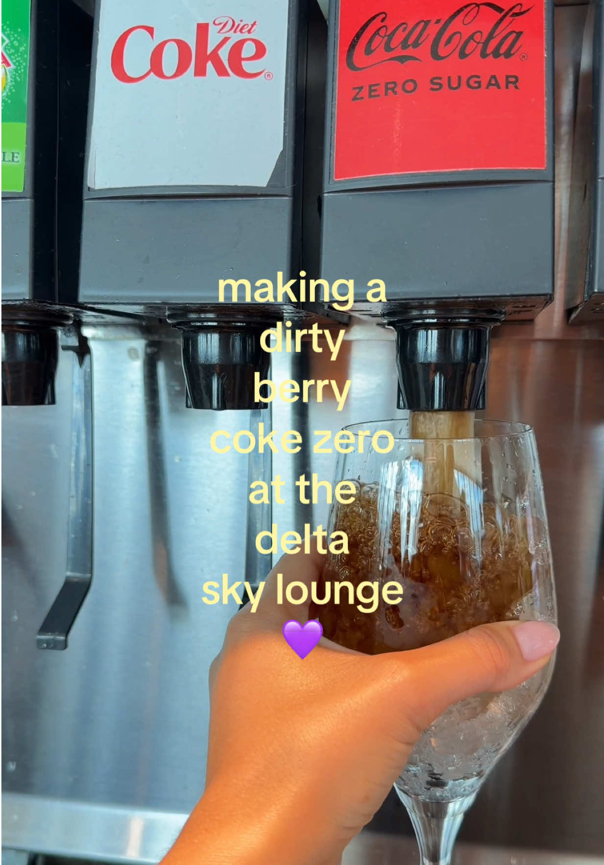 Never not using my free will 💜🥤 #cokezero #dirtysoda #skylounge #delta 