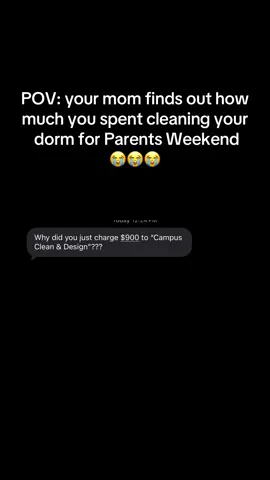 I just wanted my dorm to be all set for parents weekend 😭 #college #textstory #humor #parentsweekend #sunoambassdor 