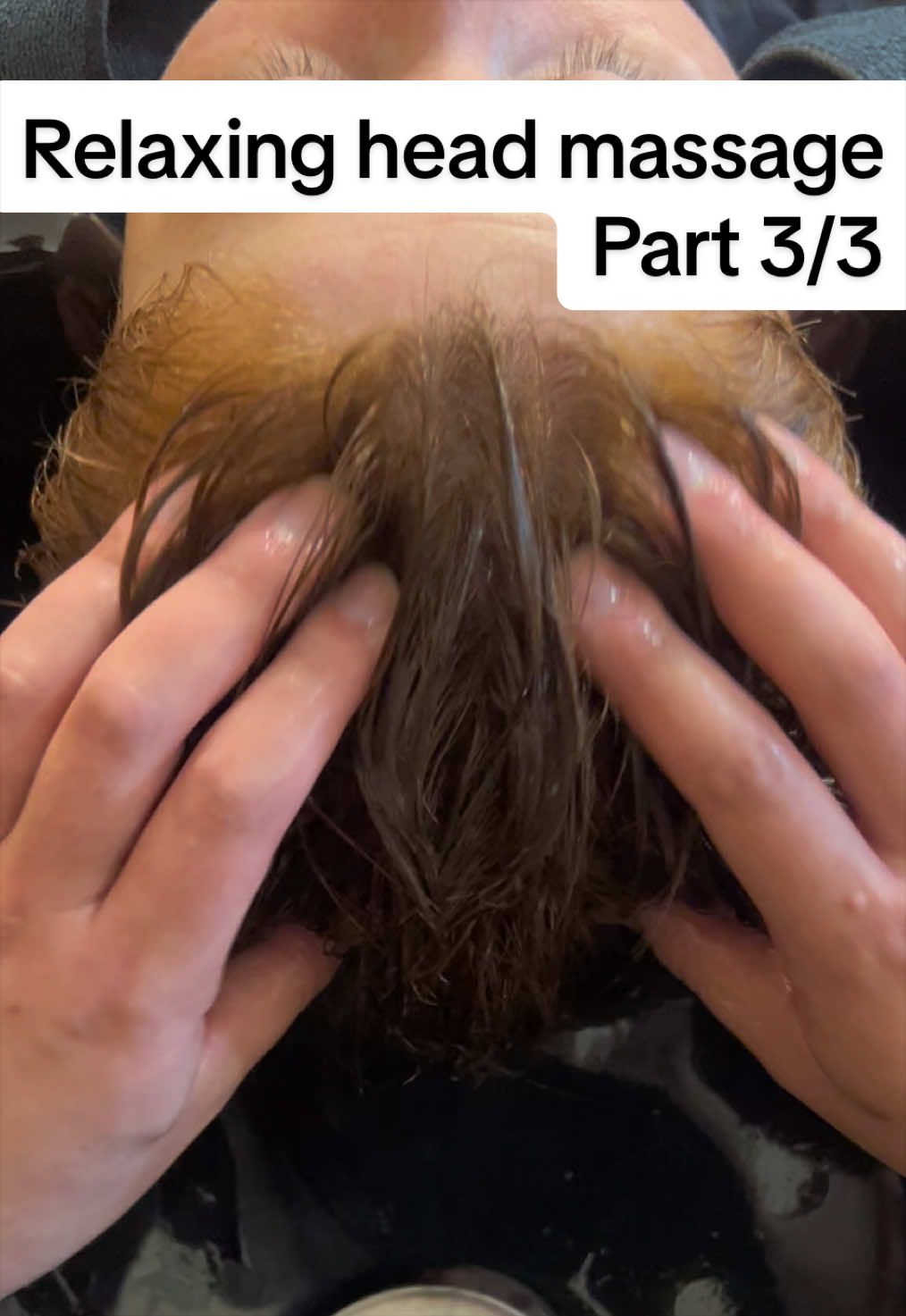 “Little head massage is okay?🥰 -Of course it is” - Relaxing head massage POV Part 3/3 Before short mullet haircut with me ar @fosterlondon ☺️ Hair salon ASMR Experience #fyp #pov #relaxing #massage #headmassage 