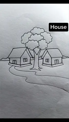 House scenery drawing#drawing #house #pencildrawing #new #trending 