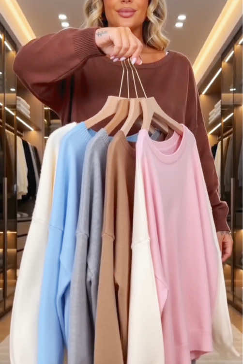 Round neck fall sweater #sweater #longsleeve #falloutfits #falldealsforyou #womentops 