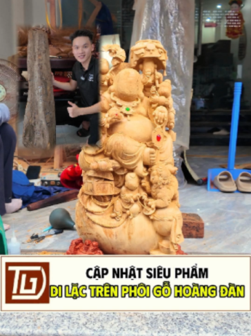 Cập nhật siêu phẩm di lặc em Đại trực tiếp mang gỗ tới cho nghệ nhân lên ý tưởng #tuonggodeplive