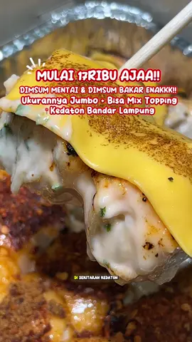 DIMSUM MENTAI DAN DIMSUM BAKAR ENDULLL NIHH DI KEDATON‼️ Harganya jugaa terjangkau bangeeet start 17rb ajaa🫵🏻 Ga akan nyesel dehh beneran enakkk ngedaging dan saus mentainya melimpahh🤤💯 Cusss @dimsummentaicheese  📍Jl ZA Pagar Alam ,Pelataran Fitrinofane Kedaton Bandar Lampung #kulinerlampung #dimsummentai #dimsummentailampung #dimsumbakar #agresputri 