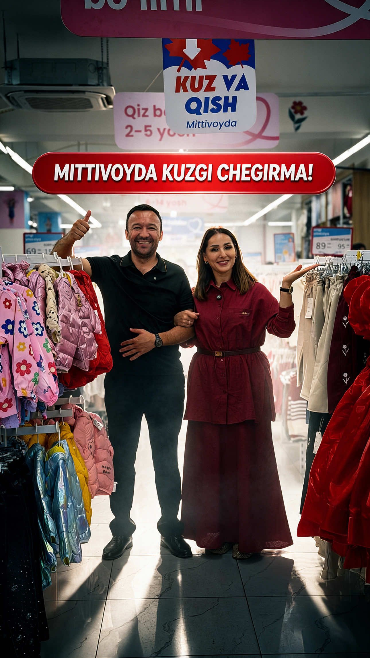 🍁 O‘g‘il va qiz bolalar uchun yangi mavsumning eng zamonaviy Kuzgi kolleksiya obrazlari «Mittivoy»da!  ⏰Ish vaqtlari: 9:00-23:00 Diqqat! Ushbu narxlar Mittivoy’ning 35-ta filiallarida amal qiladi.