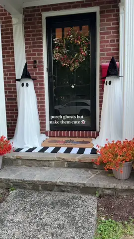 The cutest light up ghosts for the front porch 👻 so glad I got them this year  #halloweendecor #halloweenporch #frontporchdecor #ghostdecor #spookyseason
