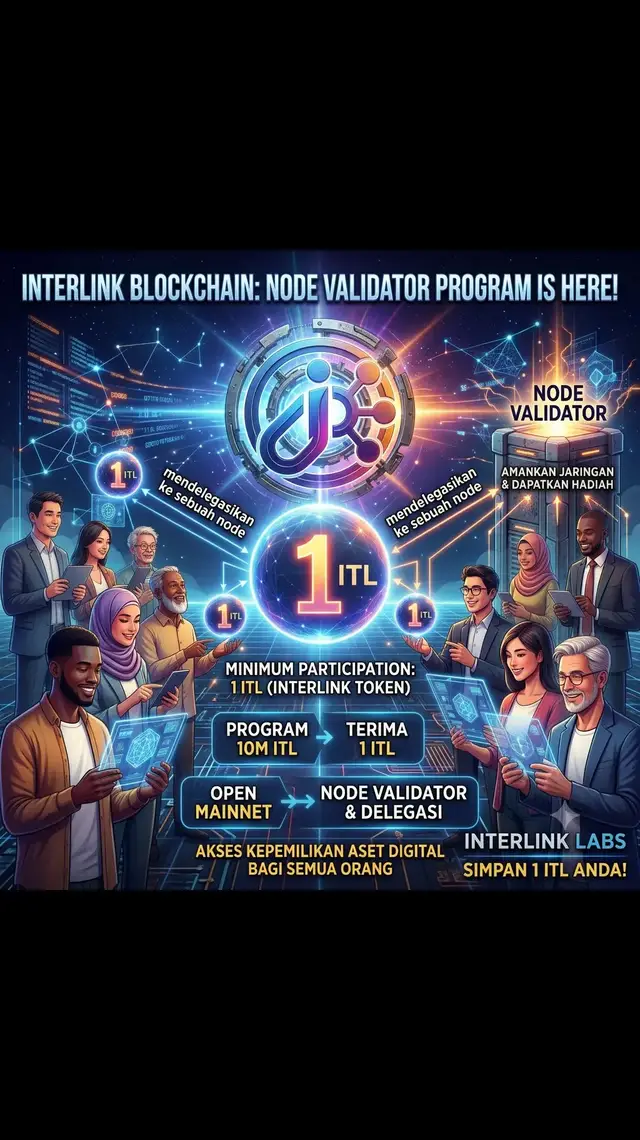Node Validator InterLink akan segera hadir, dan ya, hanya 1 ITL yang cukup untuk memulai. 🔥 1 ITL adalah jumlah minimum yang diperlukan untuk berpartisipasi dan mendelegasikan ke sebuah node selama peluncuran InterLink Blockchain. Itulah mengapa Linkers yang berpartisipasi dalam Program 10M ITL menerima tepat 1 ITL, bukan 0.1 ITL atau 10 ITL. Misi InterLink adalah membuat kepemilikan aset digital dapat diakses oleh semua orang, tanpa memandang latar belakang, usia, jenis kelamin, kebangsaan, atau status sosial. Melalui program ini, jutaan Linkers menerima 1 ITL, termasuk banyak orang yang mengalami aset digital untuk pertama kalinya. Setelah Open Mainnet diluncurkan, penambangan seluler melalui aplikasi InterLink akan secara resmi berakhir. Hadiah jaringan kemudian akan diperoleh dengan berpartisipasi dalam blockchain melalui node validator dan delegasi, dengan persyaratan minimum hanya 1 ITL. Dengan memegang dan mendelegasikan ITL, pemangku kepentingan dapat membantu mengamankan jaringan dan mengakses manfaat masa depan yang ditawarkan oleh ekosistem InterLink. Setiap keputusan yang dibuat oleh Tim Inti InterLink Labs memiliki tujuan. Tujuan kami adalah membuat kepemilikan aset digital dapat diakses oleh semua orang sambil mempertahankan kelangkaan, kegunaan, dan nilai jangka panjang ITL. Jadi jangan lupa untuk menyimpan 1 ITL Anda Yang sudah di jual gk bisa ikutan dong 🤭 #interlink  #ITL #ITLG  #fyp 