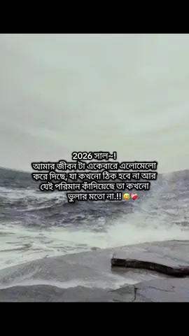 2026 সাল~! আমার জীবন টা একেবারে এলোমেলো করে দিছে, যা কখনো ঠিক হবে না আর যেই পরিমান কাঁদিয়েছে তা কখনো ভুলার মতো না.!!😅❤️‍🩹🕊️ #A #fyp #viral #fyppppppppppppppppppppppppppp 