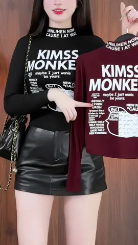[A13] ÁO THUN CỔ LỌ KIMSS MONKEY #aothundaitay #aothuncolo #thoitrangnu 