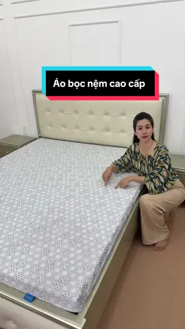 Áo bọc nệm khoá kéo gấm thun cao cấp #aobocnem #aobocnemkhoakeo #aobocnem2mat #namphatbedding #fyp