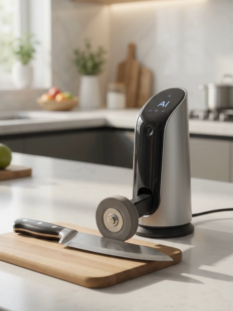 ​🔪✨ Futuristic kitchen upgrade: AI precision sharpening in action! Watch this dull blade transform into a mirror-polished masterpiece.