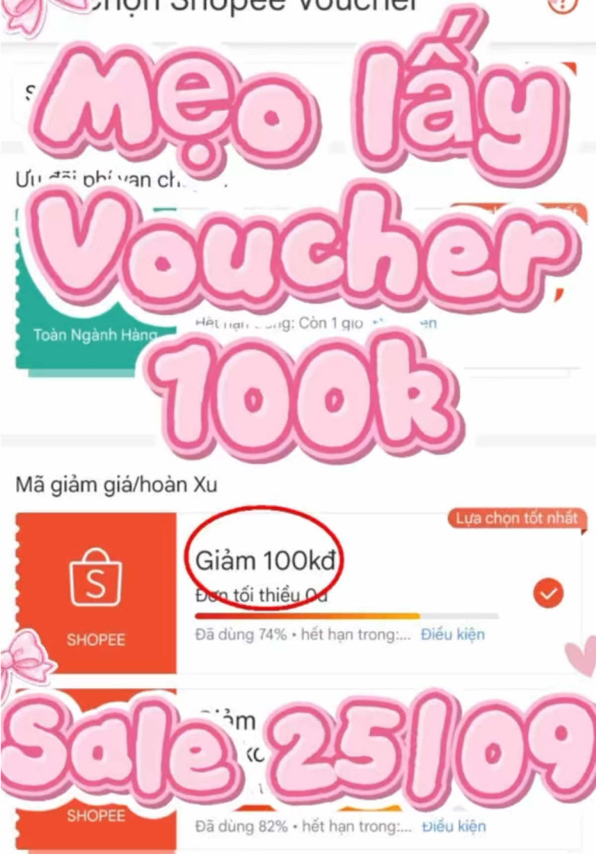 Mẹo lấy voucher 100 #voucher #magiamgia #vouchershopee #magiamgiashopee #sansale 