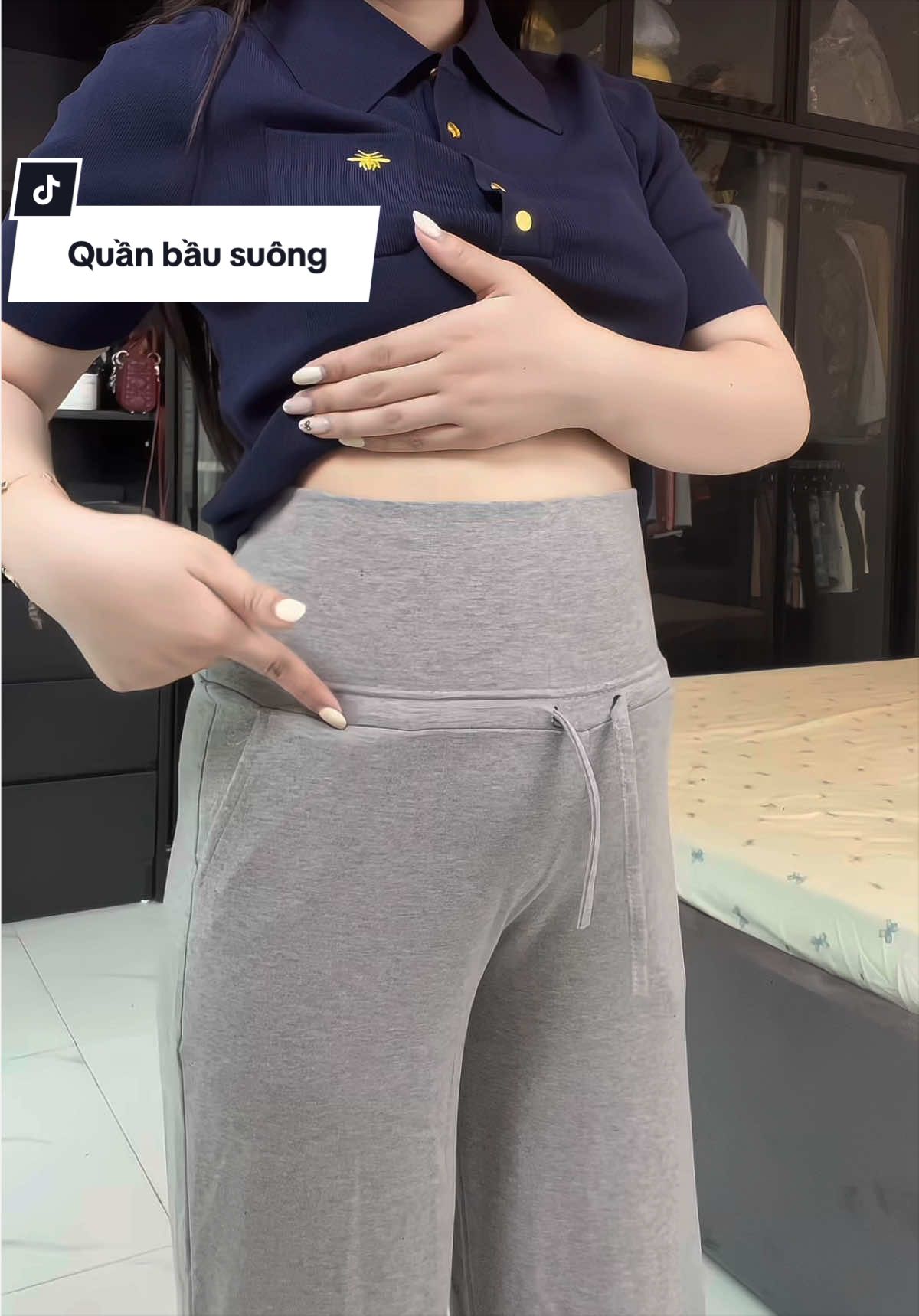 Ôi cái phom mặc lên n gọn dáng dã man 🫰🏻🤰🏻 #xuhuong #mebau #quabau #quanbauthoitrang #quanbaudep 