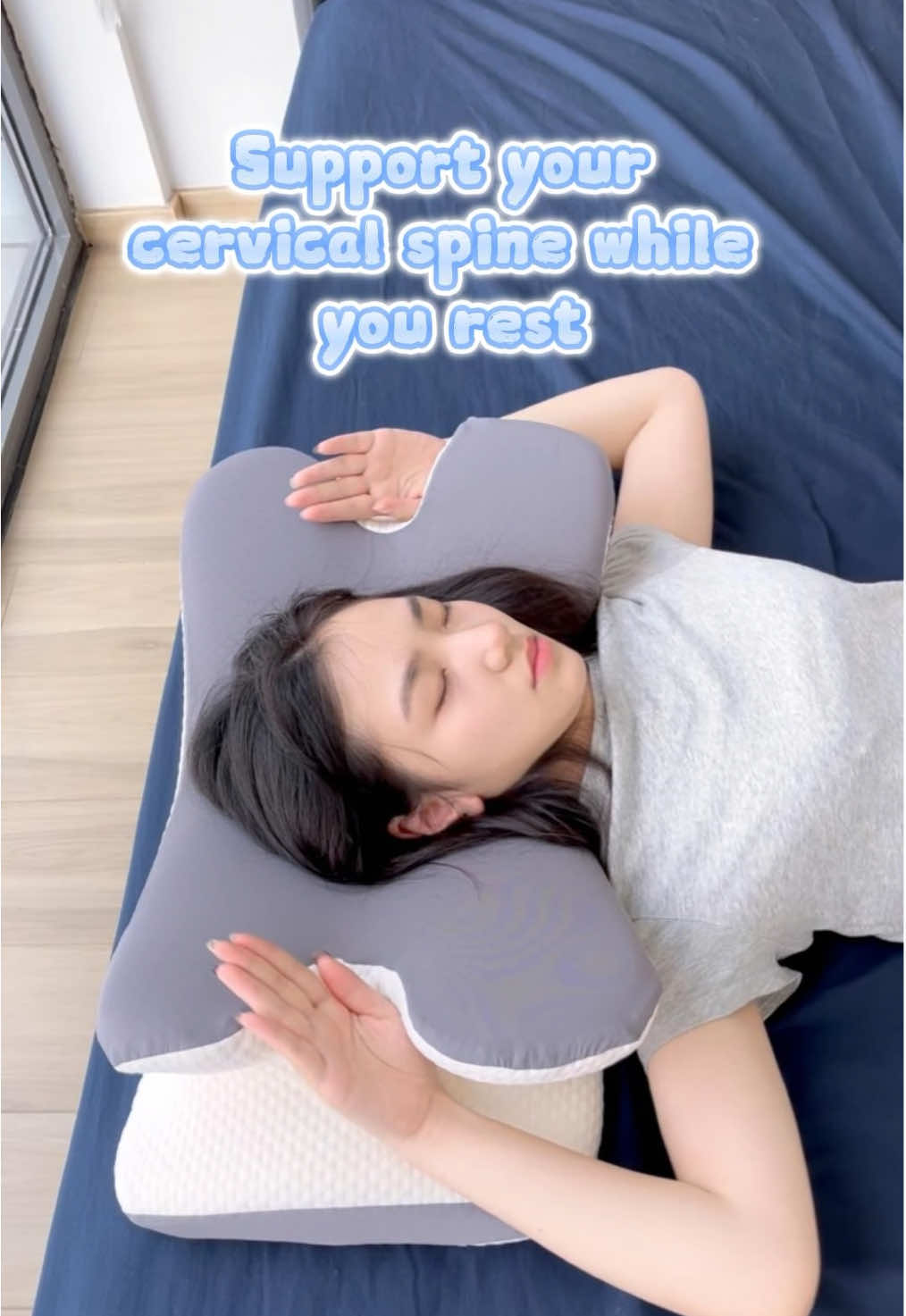 Three things to know about this pillow: butterfly shape, slow-rebound memory foam, removable washable cover. That's all.#sleepbetter #DealsForYouDays #pillows #ergonomicpillow #backpain 