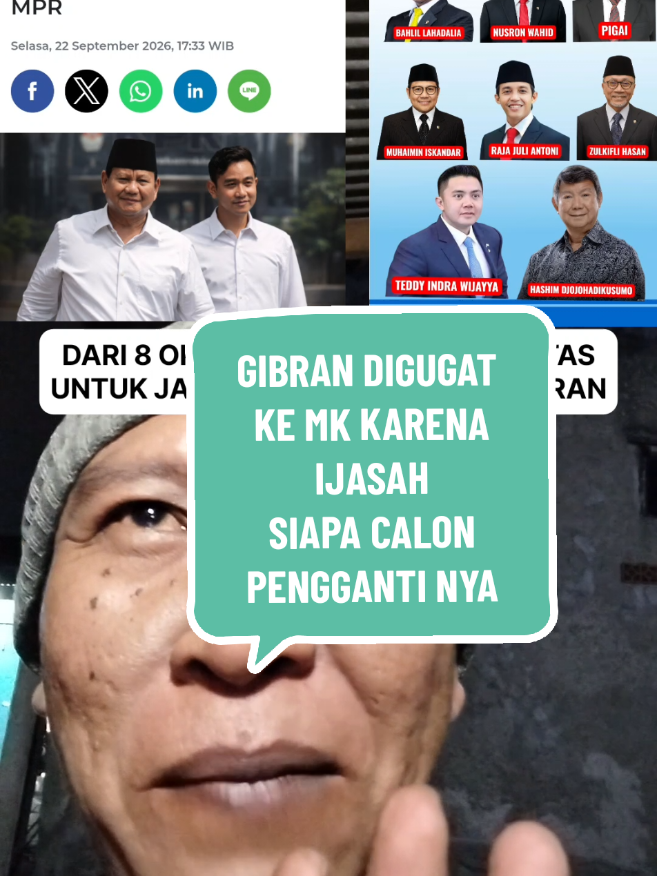 Seandainya gibran di ganti‼️Di poto ini siapa yang pantas jadi wapres #prabowo #gibran #wapres #mahkamahkonstitusi #komedipolitik 