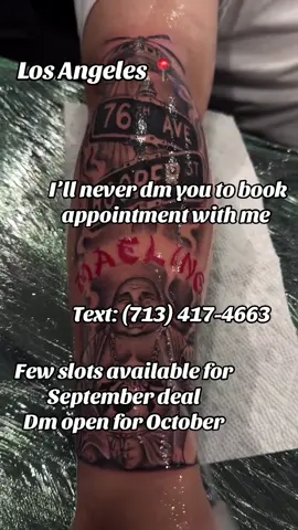 Few slots available for September deal Dm open for October Appointment only Deposit must Text to booked 7134174663 #tattooportrait #blackandgreytattoo #tattooideas #losangeles #tattoo