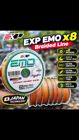 EXP EMO x8 Multicolour #EXP #braidedline #talibenangpancing  #expfishing #zmprofishingshop 
