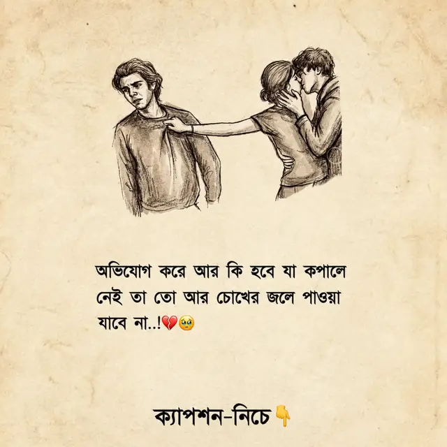 একটা সময় ছিল, যখন মনে হতো-একটু  বেশি ভালোবাসলেই মানুষ থেকে যায়। একটু বেশি অপেক্ষা করলেই ফিরে আসে। একটু বেশি কাঁদলেই ভাগ্য বদলে যায়। কিন্তু জীবন বড় নিষ্ঠুর শিক্ষক। সে খুব শান্তভাবে শিখিয়ে দেয়-সব অপেক্ষার শেষ ফিরে আসা নয়, সব কান্নার শেষে প্রাপ্তি নেই, আর সব ভালোবাসার পরিণতি এক হওয়া নয়। কত রাত ভেবেছি, যদি আরেকটু চেষ্টা করতাম! যদি আরেকবার বুঝিয়ে বলতে পারতাম! যদি আরেকটু নিজের অহংকারটা ভেঙে দিতে পারতাম, হয়তো সব ঠিক হয়ে যেত। আজ বুঝি, মানুষ যতই নিজের ভাগ্যের সঙ্গে যুদ্ধ করুক,দিন শেষে শূন্য..!💔 #foryou #statusvideo #ক্যাপশন #trending #কপি_লিংক_করো_প্লিজ_প্লিজ 