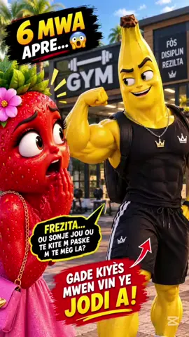 Frezita wè Bananito byen kanpe, epi li gen pekto.😱🤩 #banana #fvpシ #fraise #haitiantiktok #fypシ゚viral🖤tiktok 