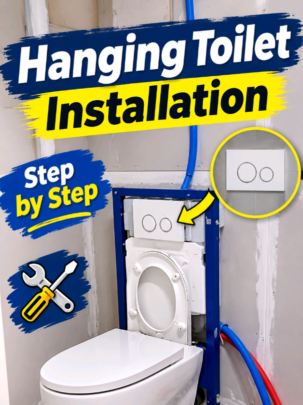 Learn how to install a wall-hung toilet for beginners  #plumbing #plumbinglife  #plumber 