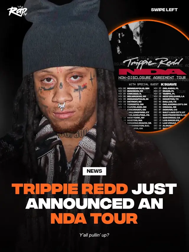#TrippieRedd just announced an 'NDA' Tour‼️🔥 Y'all pullin' up⁉️🤔 #IMissTheRage #KSuave #TrippieRed #RapTV 