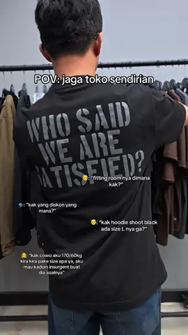 Tapi tetep dijawab sepenuh hati kok 🫶🏻 🫠  Kalo lo tipe buyer yang mana nih? Tulis di kolom komentar, biar mimin bantu spil size chart sama pilihan artikel terbaik buat lo! 