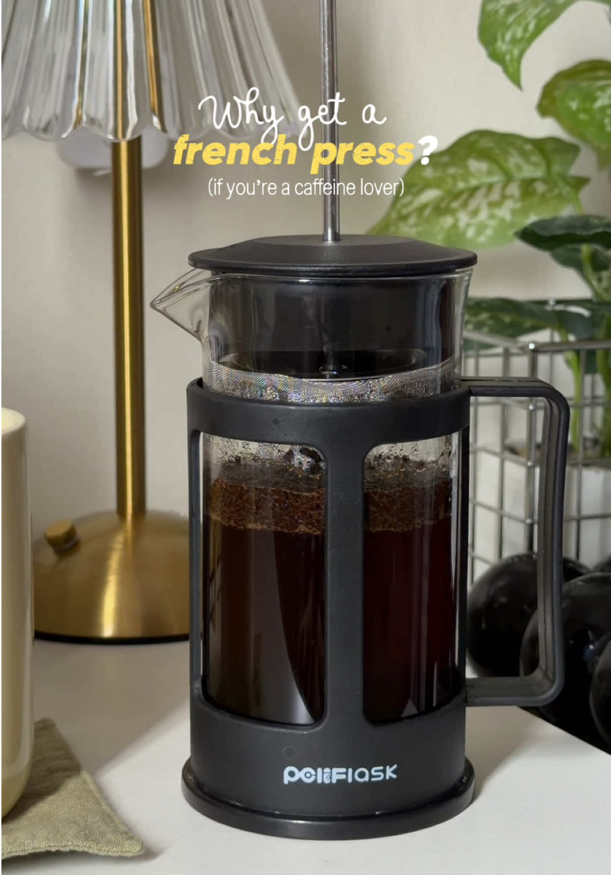 upgrading my black coffee experience na hindi gumagastos ng malaki with this glass french press with fine mesh strainer ✨ #coffeemaker #frenchpress #teainfuser #frother #brewedcoffee 