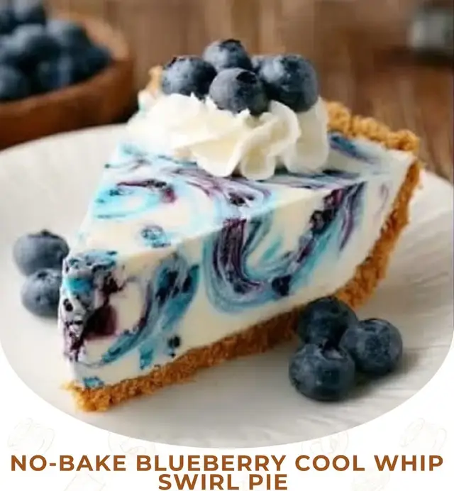 🛒 Ingredients For the Crust: 1½ cups graham cracker crumbs 6 tbsp unsalted butter, melted ¼ cup granulated sugar For the Creamy Filling: 8 oz cream cheese, softened ½ cup powdered sugar 1 tsp vanilla extract 1 tbsp lemon juice 1 container (8 oz) Cool Whip, thawed For the Blueberry Swirl: 1 cup blueberry pie filling ½ cup fresh blueberries For Topping: Extra Cool Whip Fresh blueberries Lemon zest, optional 👩‍🍳 How to Make It Step 1 – Make the Crust Mix graham cracker crumbs, melted butter, and sugar until evenly combined. Press firmly into a 9-inch pie dish. Refrigerate for 15–20 minutes to set. Step 2 – Make the Creamy Filling Beat softened cream cheese and powdered sugar until completely smooth. Add vanilla and lemon juice, then mix until combined. Step 3 – Fold in Cool Whip Gently fold the Cool Whip into the cream cheese mixture until light and fluffy. Don't overmix. Step 4 – Add the Blueberry Swirl Spread about half of the creamy filling into the chilled crust. Spoon small dollops of blueberry pie filling over the surface. Add the remaining cream filling, then add more blueberry pie filling on top. Step 5 – Create the Swirl Use a butter knife or skewer to gently swirl the blueberry filling through the creamy layer. Don't over-swirl—you want distinct blueberry ribbons. Step 6 – Chill Cover and refrigerate for at least 4–6 hours, preferably overnight, until firm. Step 7 – Garnish & Serve Top with Cool Whip and fresh blueberries. Add a little lemon zest if desired. Slice chilled and serve! ✨ Tips Make sure the cream cheese is fully softened for a smooth filling. Don't over-swirl the blueberry layer or the colors can blend together. For a stronger blueberry flavor, add extra fresh blueberries to the filling. Chill overnight for the firmest, cleanest slices. Keep the pie refrigerated until ready to serve. A chocolate or vanilla cookie crust can also be used instead of graham crackers.#itsfallyall🍁🍂 #SundayDinner #followmyrecipes #whatsfordinner? #phototrend 