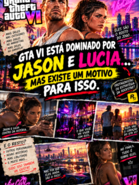 “Por que eles estão em todo lugar?” 👀 A Rockstar colocou Jason e Lucia no centro de tudo 👀 Mas será que essa dupla vai virar a maior da franquia? #GTAVI #GTA6 #GTABrasil #Rockstar #GamerBR #GTA