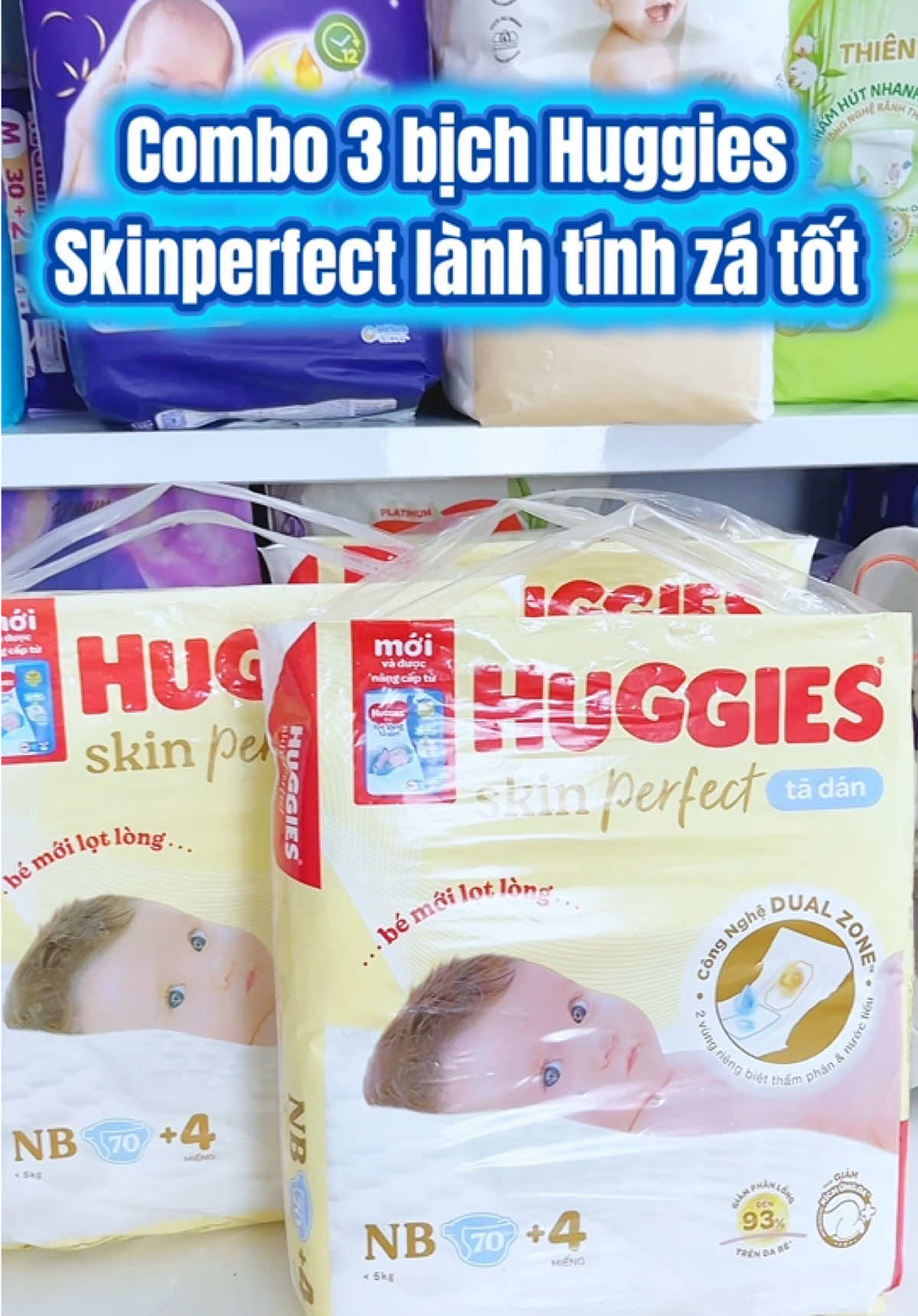mua 3 bịch Huggies Skin Perfect hôm nay là có giá hời và freeship  #huggies #huggiesaffiliatesieusale  #thegioibimsua0 #mevabe