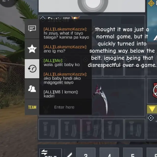 thought they were just trying to distract us during the game, but it turned into repeated sexual harassment. they kept saying my name throughout the entire game and crossed a line that should never have been crossed. this isn’t “just a game” when someone is being sexually harassed. please don’t normalize or tolerate this kind of behavior. i am sharing the screenshots as evidence and to raise awareness‼️‼️ @Call of Duty: Mobile #codm #fyppppppppppppppppppppppp #fyp #callofduty 