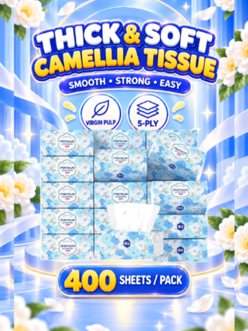 Thick and soft ManHua camellia tissues See the embossed five-ply sheets, smooth dispensing and everyday wet-use strength. #manhua  #camelliatissue  #facialtissue  #fiveply  #homeessentials  #tiktokshopsg