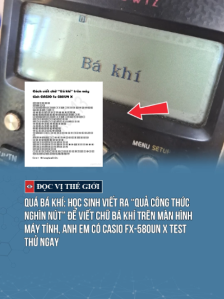 Quá bá khí: học sinh viết ra “quả công thức nghìn nút” để viết chữ bá khí trên màn hình máy tính, anh em có casio fx-580vn x test thử ngay #docvithegioi #tiktoknews #news #tintuc