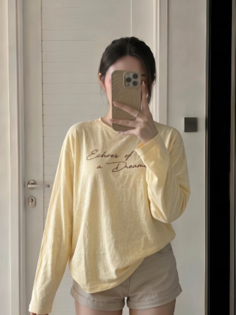 Áo Thun Giấy Mỏng Tay Dài Long Sleeve Mùa Hè Boxy AIMÉ Form Rộng Cổ Tròn Mềm Mát Unisex Nam Nữ #outfit