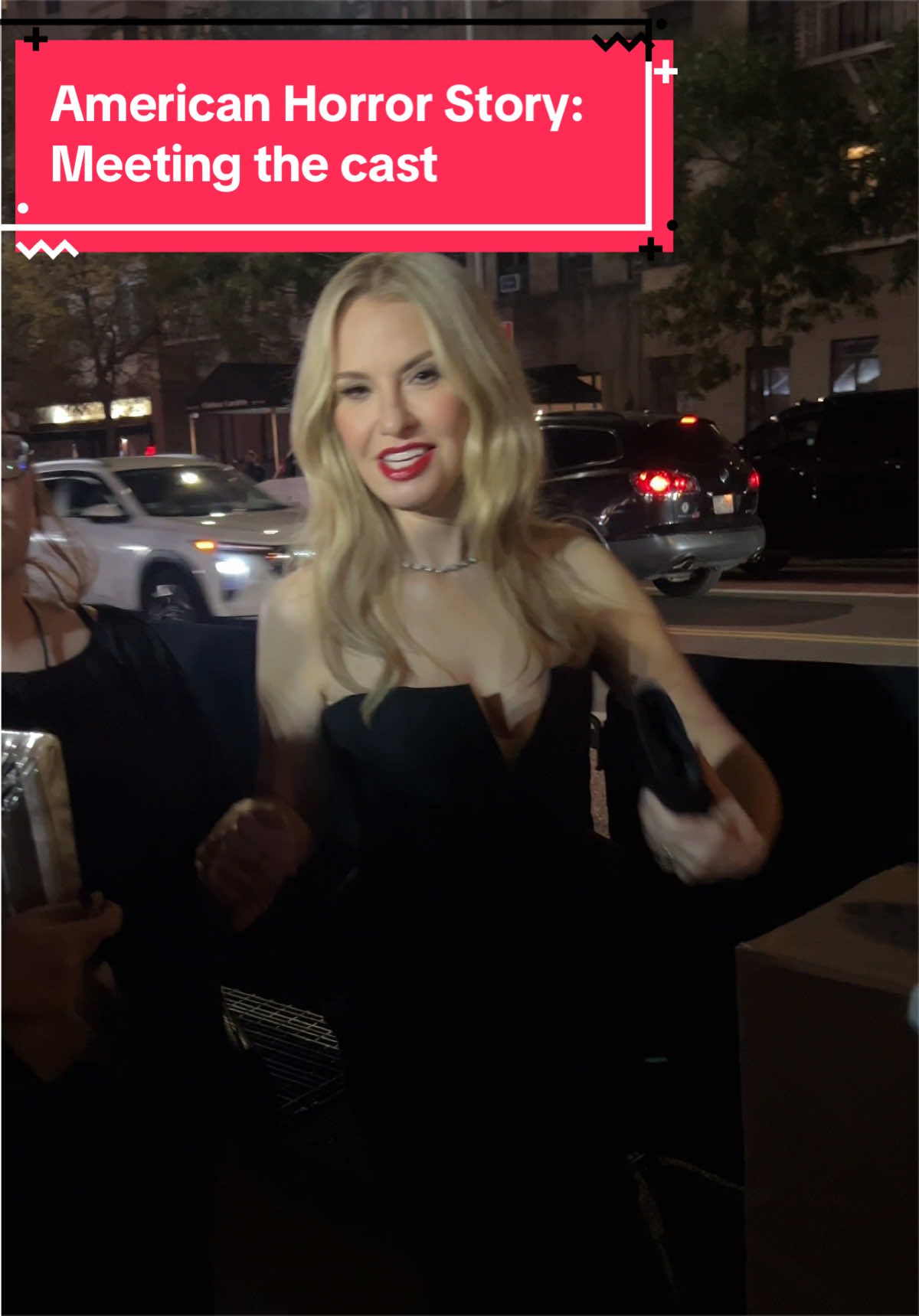 so happy i got to experience one of my dream red carpets meeting the incredible cast of american horror story 🖤   #americanhorrorstory #redcarpet #celebrity #contentcreator #nyc 