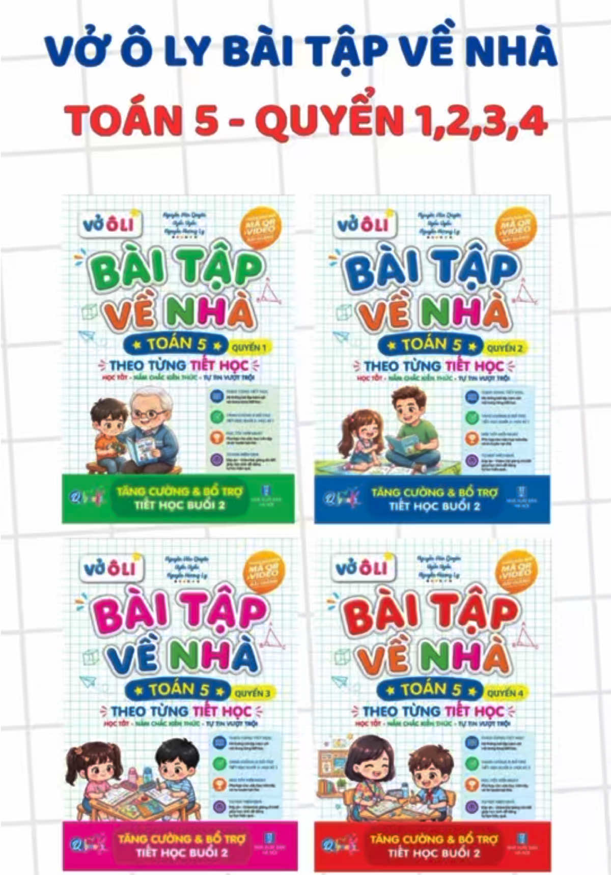 Bé cần bài để luyện, ba mẹ cần một bộ thật tiện.  Vở Ô Li Bài Tập Về Nhà Toán 5 đáp ứng cả hai.  Thêm ngay vào góc học tập của con! #baitapvenha #thaytranphu #kabooks #BookTok #muataitiktokshop 