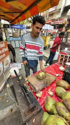 You Won_t Believe How They Make This Coconut Milk Shake_ 🥥🤯__📍 Location _Indore in India__💰 Price_INR 130___coconut _mi. #chai #chaiwala #streetfoodpakistan #foodtokpk #viral 