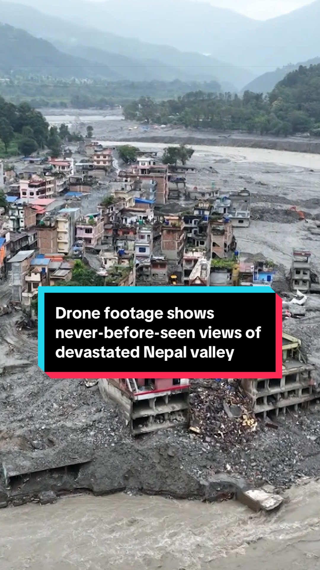 New footage shows never-before-seen views of the destruction left behind by Nepal's August flood.⁠ #nepal #nzstuff 